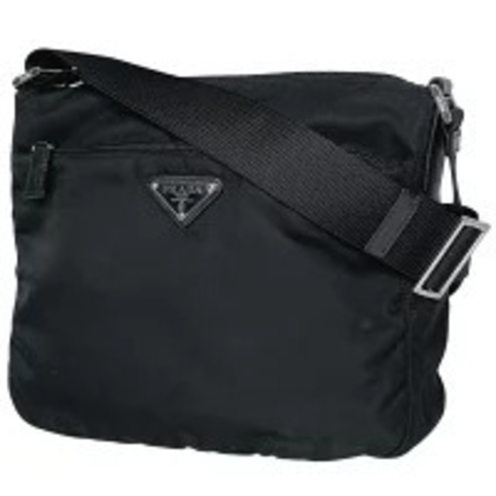 Prada Plate Shoulder Bag Crossbody Nero Black